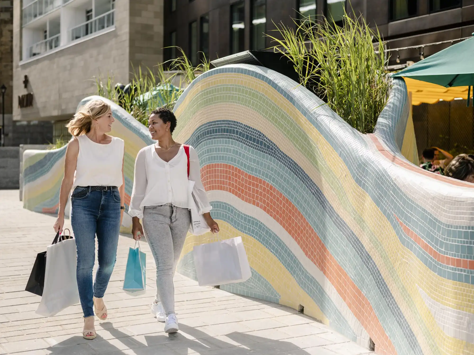 two people shopping in downtown Halifax.